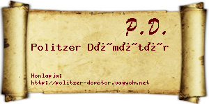 Politzer Dömötör névjegykártya
